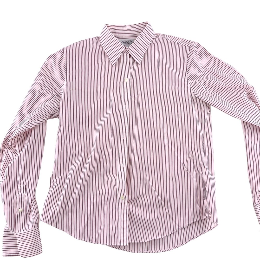 Brooks Brothers Women's‎ 100% Cotton Non-Iron Striped Shirt 10 - Red & White
